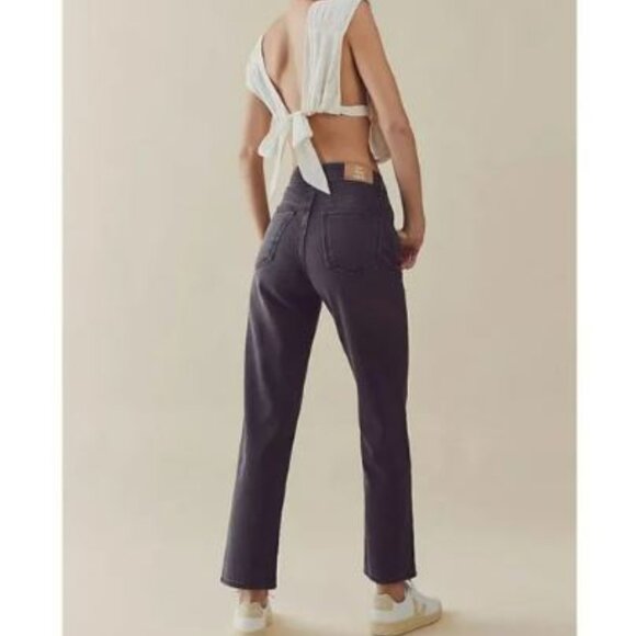 We the Free | Pacifica Straight Leg Jeans Rigid Denim High Rise in Worn Black 31 - Picture 1 of 11